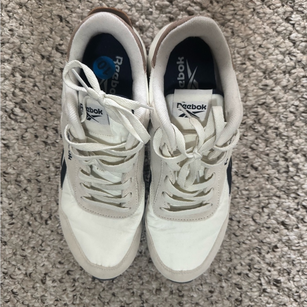 Reebok White and Blue Sneakers